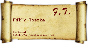 Für Toszka névjegykártya